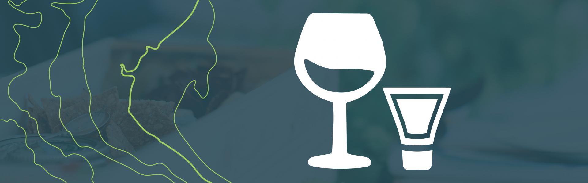 Wine and shot glass icon