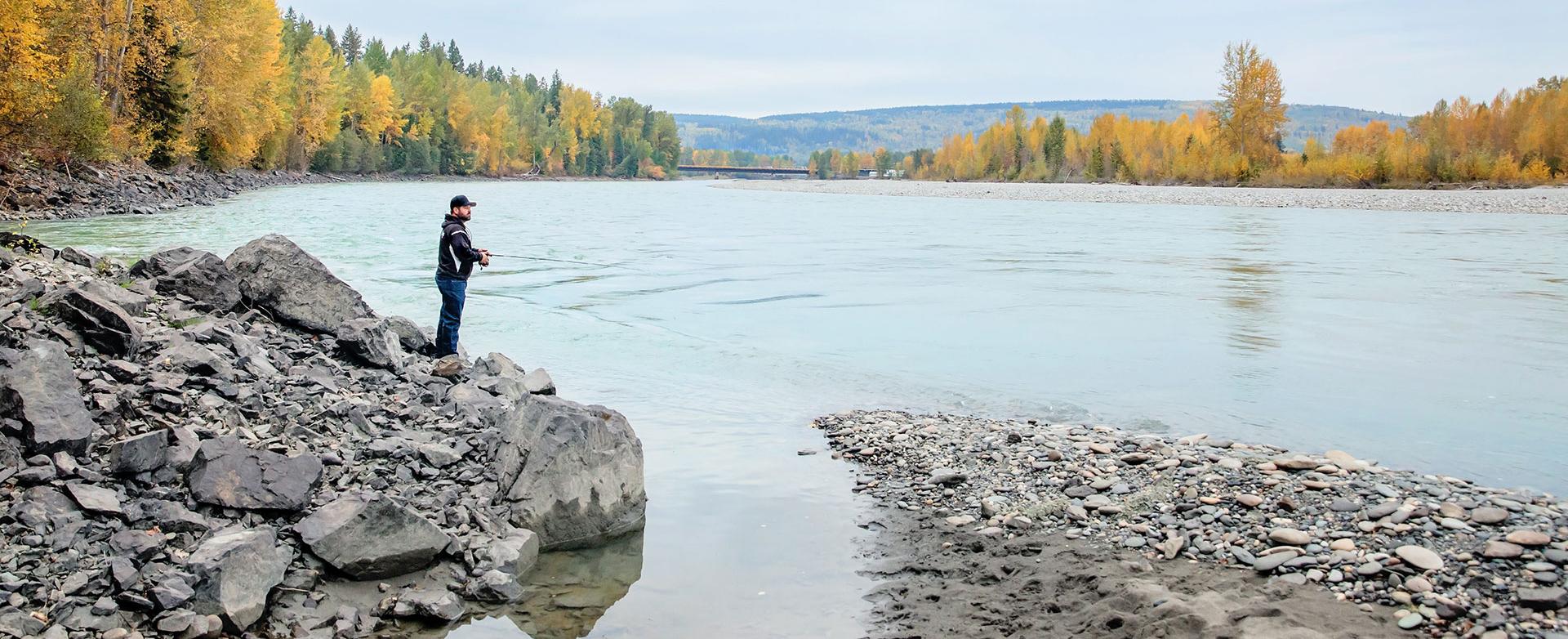 Man fishing on the Quesnel River